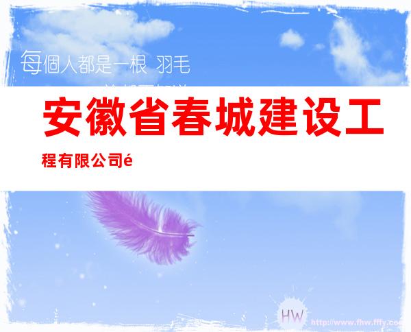 安徽省春城建设工程有限公司齐齐哈尔分公司